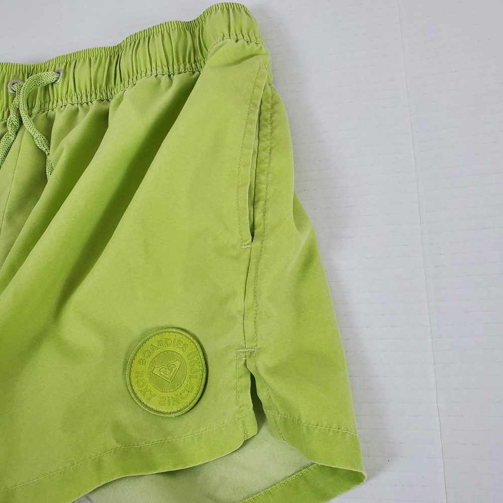 Roxy Boardies Lime Green Swim Board Shorts Womens Medium Drawstring Pockets - Picture 3 of 8